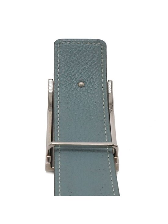 Hermes Chaine D\'ancre Reversible Belt Leather Black Blue Gray Silver 80 main image 5